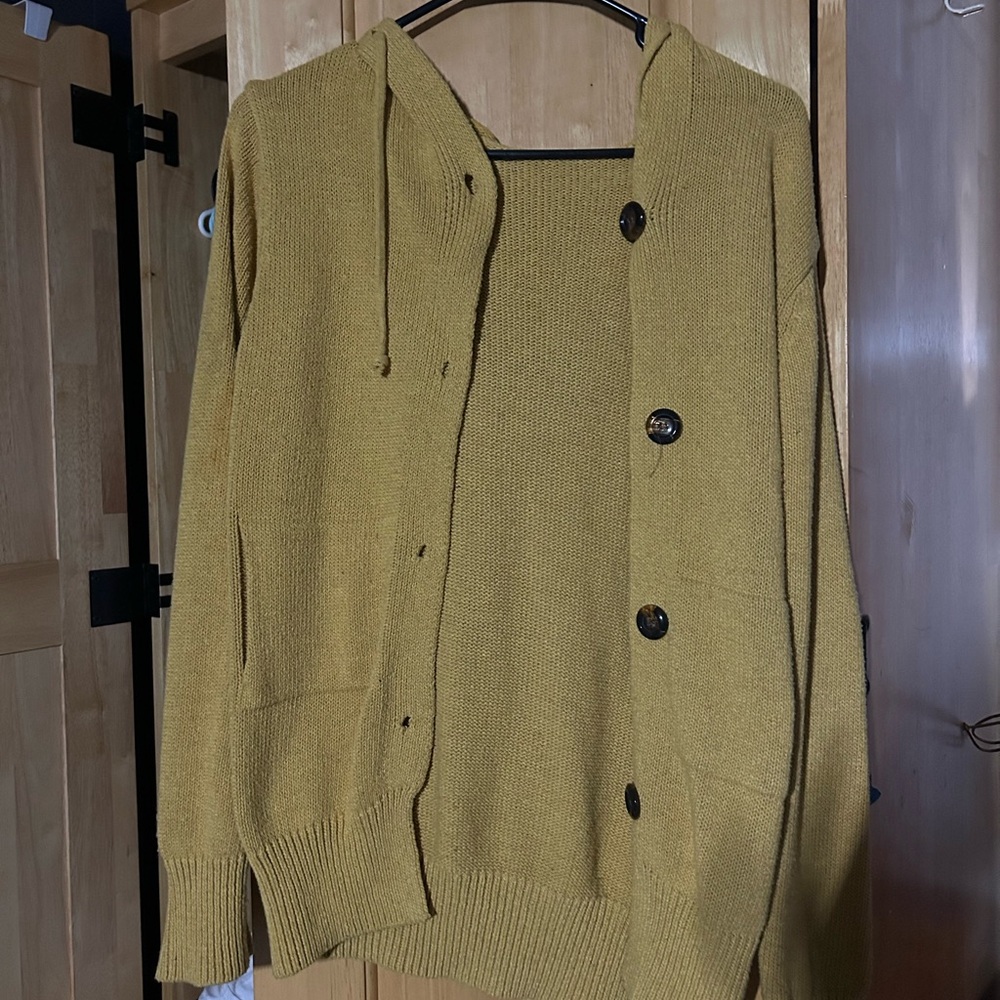 Mustard Yellow Knit Cardigan